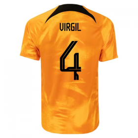 Maillot de Foot Pays-Bas Virgil 4 Domicile Coupe du monde 2022